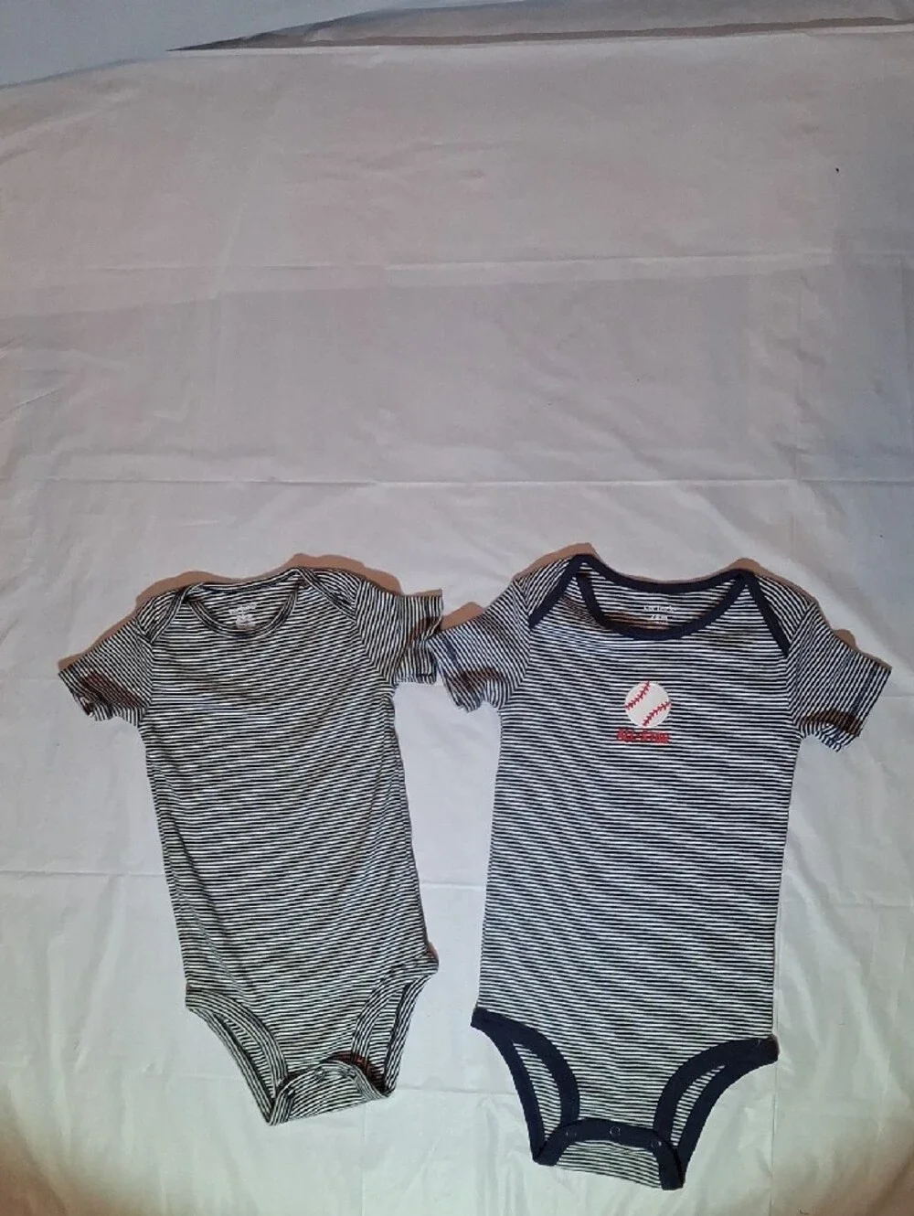 ⚾️ Carter's Baby Boys Baseball Fine-Striped Bodysuits 24M (Set of 2) ⚾️